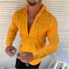 Camisas casuais masculinas 2023 primavera verão homens camisa com capuz casual zíper fino jumper tops para homens emenda pontos moda roupas de manga comprida streetwear l230721