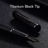 Подарочные ручки Picasso Pimio Black Metal Fountain Pen Black EF/M/Bent NIB 0,38/0,6/1,0 мм красное кольцо Матовое кольцо офисное деловое предприятие Подарочные чернила 230720