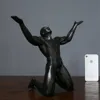 12 5 polegadas Art Déco Escultura em bronze Figura abstrata criativa estátua decorativa279E