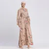 Nova Moda Muçulmana Vestido Estampado Feminino Abaya e Hijab Jilbab Roupa Islâmica Maxi Vestido Muçulmano Burqa Dropship March Saia Longa346y