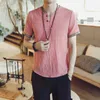 Hommes chemises décontractées coton lin hommes Culture chinoise chemise mince à manches courtes marque 2023 été Ultr léger respirant TS-316