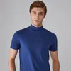 Men s T Shirts Mens High Neck Slim Fit T shirt Male Quality In Summer Casual Short sleeved T shirt Men Collar Leisure T shir 230720