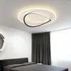 Deckenleuchten, modernes rundes Design, für Wohnzimmer, Schlafzimmer, weiße/schwarze Ringe, Arbeitszimmerlampen, Leuchten