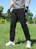 Herrbyxor sommarljus tunna svettbyxor män andas snabbt torr utomhus sportgolfbyxor manliga stretch nylon casual long bants 230720