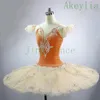 Perzik oranje Tutu pannenkoek Notenkraker Kerst Tutu voor Meisjes Prestaties Tutu Klassiek Ballet Stadium Kostuum Professionele Ballet255c