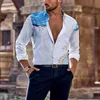 Chemises décontractées pour hommes printemps été à la mode nouvelle chemise à manches longues hawaïenne Harajuku pour hommes HD impression 3D ligne dorée chemise de fête décontractée d'affaires L230721