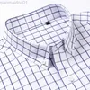 Camisas casuais masculinas de ajuste padrão manga curta xadrez xadrez bolso remendado bolso no peito verão casual camisa fina macia de algodão puro L230721