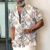 Camicie casual da uomo New Summer Camicia da uomo hawaiana da spiaggia Modello vintage Stampa manica corta Abbigliamento da uomo Moda Camicia con bottoni sul risvolto per top maschili L230721