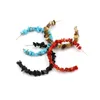 Hoop Earrings Bohemian Beach Turquoise Beaded Personalized Ethnic Style Stone Handmade C-shaped