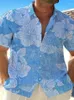 Men's Casual Shirts 2023 Summer Aloha Shirt Fashion 3D Print Flower Beach Vintage Short Sleeve Top Large Loose