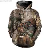 Herren Hoodies Sweatshirts Frühling und Herbst Ahornblätter Camouflage 3D Hoodies Männer Frauen Outdoor Angeln Camping Jagd Kleidung Unisex Kapuzenmäntel Tops L230721