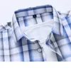 Mäns casual skjortor stor storlek lös bomullsverksamhet kort ärm skjorta sommar klassisk märke smal passande rutig röd blå toppar 5xl 6xl