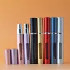 120Pcs Colorful 5ml Mini Portable Refillable Perfume Atomizer 5cc Aluminum Glass Spray Bottle Empty Perfume Bottles Can see the eliquid Llcq