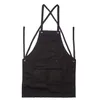 Work Apron Canvas Tool Pockets Cross-back Straps Adjustable For Barbecue Woodworking For Woman Man Apron Durable 27x34 inch TB 201257A