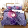 Bedding Sets 2023 Cute Oshi No Ko Set Cartoon Anime Three-piece Adult Kid Bedroom Duvetcover 3D Kawaii Colcha De Verano Cama