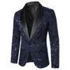 Costumes pour hommes Blazers Hommes Costume Manteau Rose Motif Tissu Jacquard Lumineux Contraste Couleur Col Partie De Luxe Conception Causal Mode Slim Fit Blazer 230720