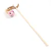 Interesting cat toy natural wooden stick home pet maid fishing pole play item rod eco-friendly mouse ball 500pcs whole181v