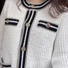 Women's Jackets Genuine Maje Contrast Knit Sweater White