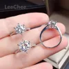 Anillo de moissanita, 1CT, 2CT, 3CT, VVS, prueba de diamante de laboratorio, joyería fina aprobada para mujer, regalo de fiesta de boda, Plata de Ley 925 auténtica Cluster2539