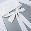 Damen -T -Shirts Cy und Flirty! Sommerankunft - sexy Multi -Bandage -Weg Langarm V -Ausschnitt mit Fliege für Frauen