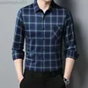 Mannen Casual Shirts Nieuwe Merk Luxe Geruite Shirts Mannen Lente Lange Mouwen Slim Fit Casual Camisa Masculina Mode Koreaanse jurk Mannen Kleding C881 L230721