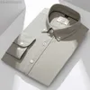 Mäns casual skjortor Mens Versatile Casual Long Sleeve Solid Oxford Shirts Without Pocket Standard-passform Bekväm mjuk 100% bomullsknappad skjorta L230721