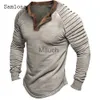 Men's T-Shirts Plus Size 3xl Mens Patchwork Tshirts 2023 America Europe Fashion Tops Men Long Sleeves Pullovers Casual Ruched Shirt Cloing J230721