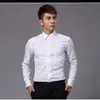 White Cotton Long Sleeve Groom Shirt Men Formal Occasions Dress Shirts2422