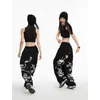 Calça Feminina Capris Deeptown Y2k Streetwear Baddie Sweatpants Feminino Preto Gótico Baggy Calça Corredora Hippie Legal Calças Esportivas Casuais Kpop Vintage 230720