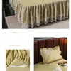 Кровать юбка легкая роскошная принцесса кровать юбка четыре сезона Свадебная обстановка романтическое кружевное домашнее декор покрывало