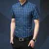 Camisas Casuais Masculinas Camisa Masculina Shorts Manga Slim Fit Camisa Xadrez 2022 Verão Camisa Social Masculina Chemise Homme L230721