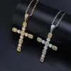 Limonade coupe ronde coupe croix pendentif Bling Micro pavé cubique Zircon 1 rangée croix pendentif collier pour hommes femmes Gifts222P