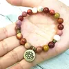 MG0569 8 mm Moonkaite Lotus Mala Yoga-Armband, modisches spirituelles Damen-Armband, natürliches 8 mm Edelstein-Balance-Yoga-Armband252L