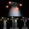 Modern lyxig stor flödesregn LED Duschhuvuden Multifunktioner Rain LED duschhuvud takvattenfall dimma 600x800mm dusch213y