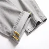 Mäns jeans 2021 Casual Ripped Straight Sand Fried Gray207g