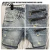 Herren Jeans High Street Ripped Denim Shorts Herren Design Sense Zipper Ing Slim Sommer 230720