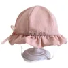 Kids' Sunblock Newborn Baby Hat Bow Solid Color Baby Sun Hat For Girls Boys Cute Princess Fisherman Caps 2023 Korea Style Kids Beach Caps x0809