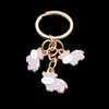 Cute Animal Keychain for Women Enamel Cow Key Chain Bag Pendant Holder Gift Fashion Jewelry Accessory