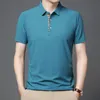 Men's Polos Arrival Men's Polo Shirt Male Business Short Sleeve Wafer Check Turn-down Collar T-Shirt Tops 230720