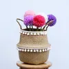 Storage Baskets Home Foldable Natural Seaweed Woven Basket Household Toy Rattan Wicker Decorative Laundry