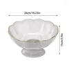 Plates Fruit Bowl For Kitchen Counter Clear Snack Storage Lace Design Decorative Organizer Footed Drain Holes Nuts