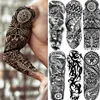 DIY Tribal Totem Full Arm Temporary Tattoo Sleeve For Men Women Adult Maori Skull Tattoos StickerBlack Fake Tatoos Makeup Tools