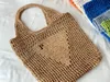 Bolsa de praia Casual Rattan Bolsas de grife de grande capacidade Vime Tecido Palha Bolsas femininas Panier Folhas de palmeira Bolsa de ombro transversal feminina de verão bolsa de vime