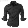 Men's Casual Shirts Jeansian Men's Dress Shirts Casual Stylish Long Sleeve Designer Button Down 8397 WineRed L230721