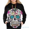 Sweats à capuche pour hommes Sweat pour hommes pour femmes Funny Sequin Sugar Skulls Print Casual Hoodie Streatwear