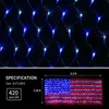 Banner Flags 1 Set LED Flag Net Lights American Flag Light for Festival Indoor Outdoor Decoration 420 Super Bright LEDs 230720