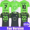 Fans toppar tees 2023 24 Wolfsburg Mens Soccer Jerseys Baku L.Nmecha Arnold Wind Home Away Football Shirt Kort ärm uniformer T230720