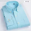 Camisas casuais masculinas 100% algodão listradas camisa de manga comprida camisa de colarinho com botão turn-down camisas casuais listradas grossas de alta qualidade L230721