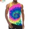 Canotte da uomo Canotta arcobaleno per uomo Stampa 3D Modello senza maniche colorato Top Gilet grafico Multicolor Tees Sport Gym Beach Tanks 230721