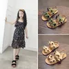 Sandalen Mode Mädchen Strand Casual Lotus Blatt Bequeme Weiche Boden Haken Schleife Schuhe Für Kinder Kinder Kleinkind Wohnungen 230720